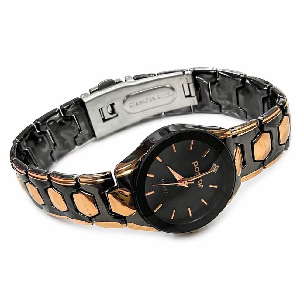 Black Rose Couple Watch